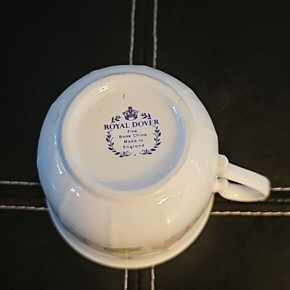 Royal Dover England China Cup & Saucer Set Pastel Spring Flowers Fine Bone China - Picture 8 of 8